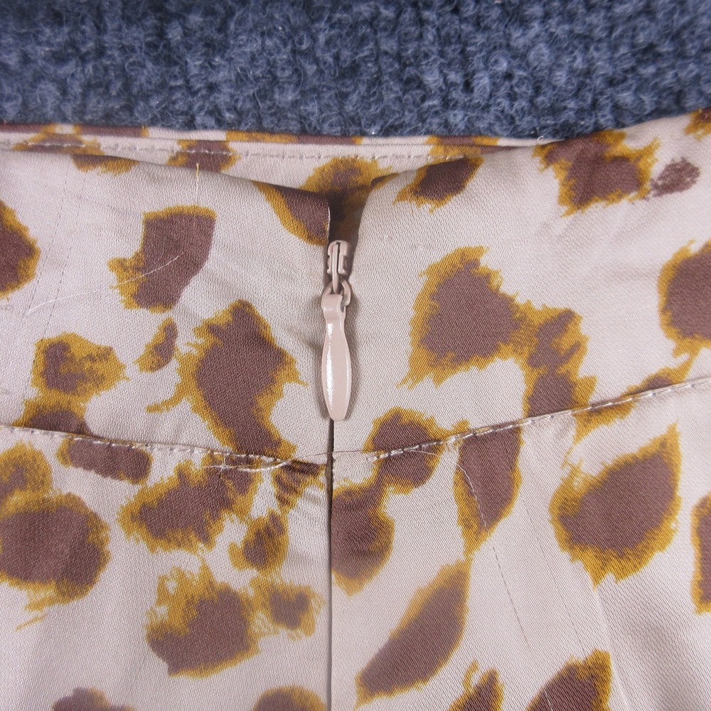Free People Skirt Womens 8 Brown Leopard Satin Maxi Animal Print Party Casual - Picture 3 of 8